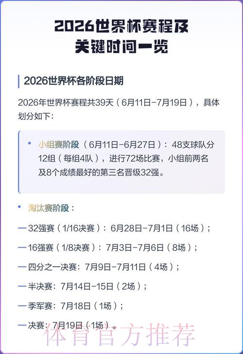 2026世界杯赛程最新比赛时间表在哪里看 2026世界杯赛程最新比赛时间表在哪里看